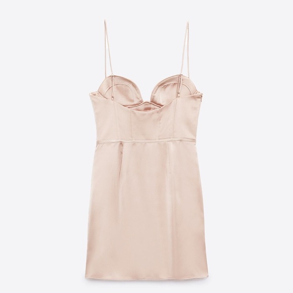 SATIN EFFECT CORSET DRESS - Picture 6 of 6